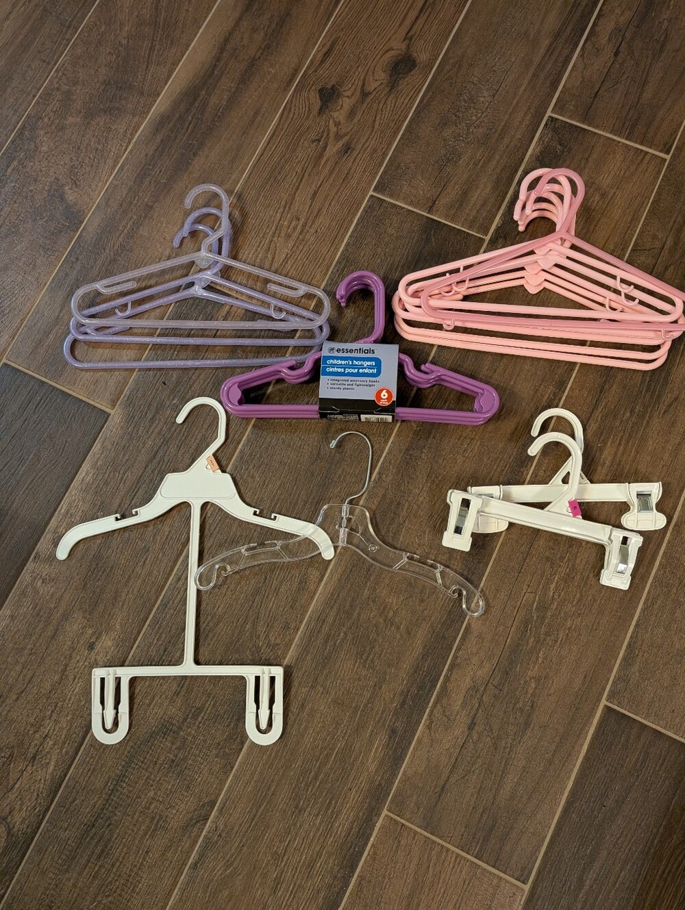 Kids Plastic Hangers - Pink, Purple, White, Black